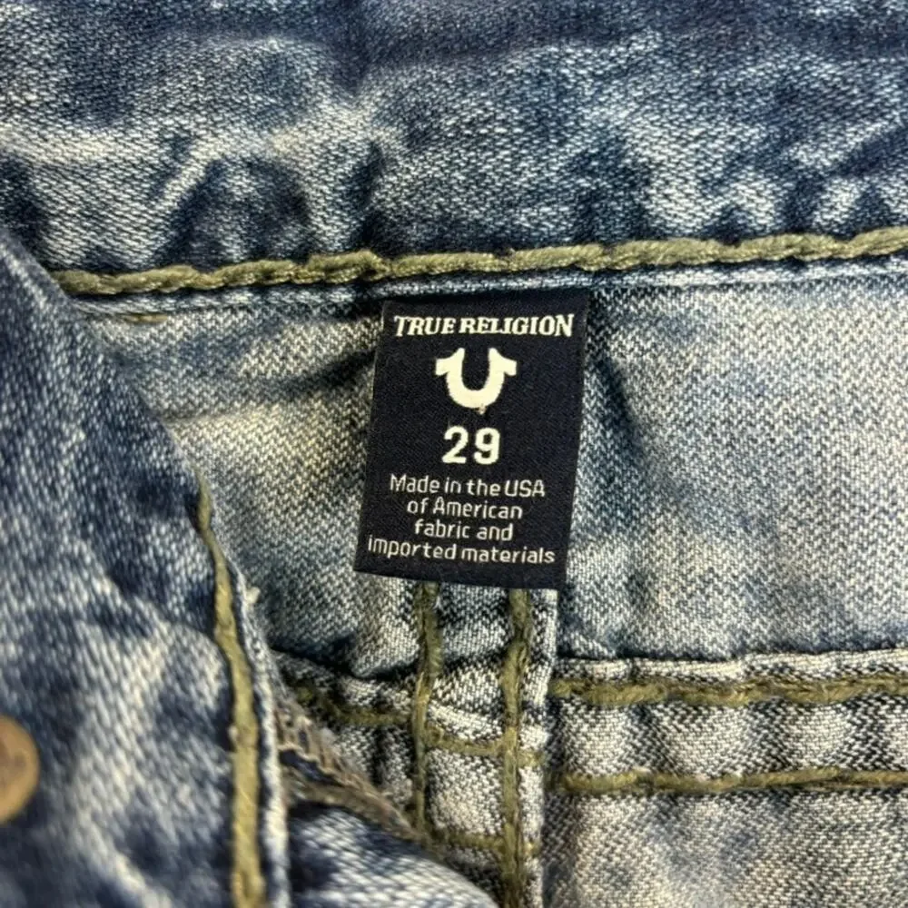 True Religion Jean Mens 29 Ricky Flap Super T Relaxed Distressed (meas 31x35)